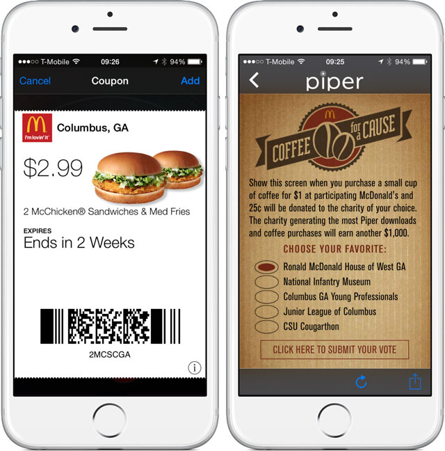 fast food use apple pay